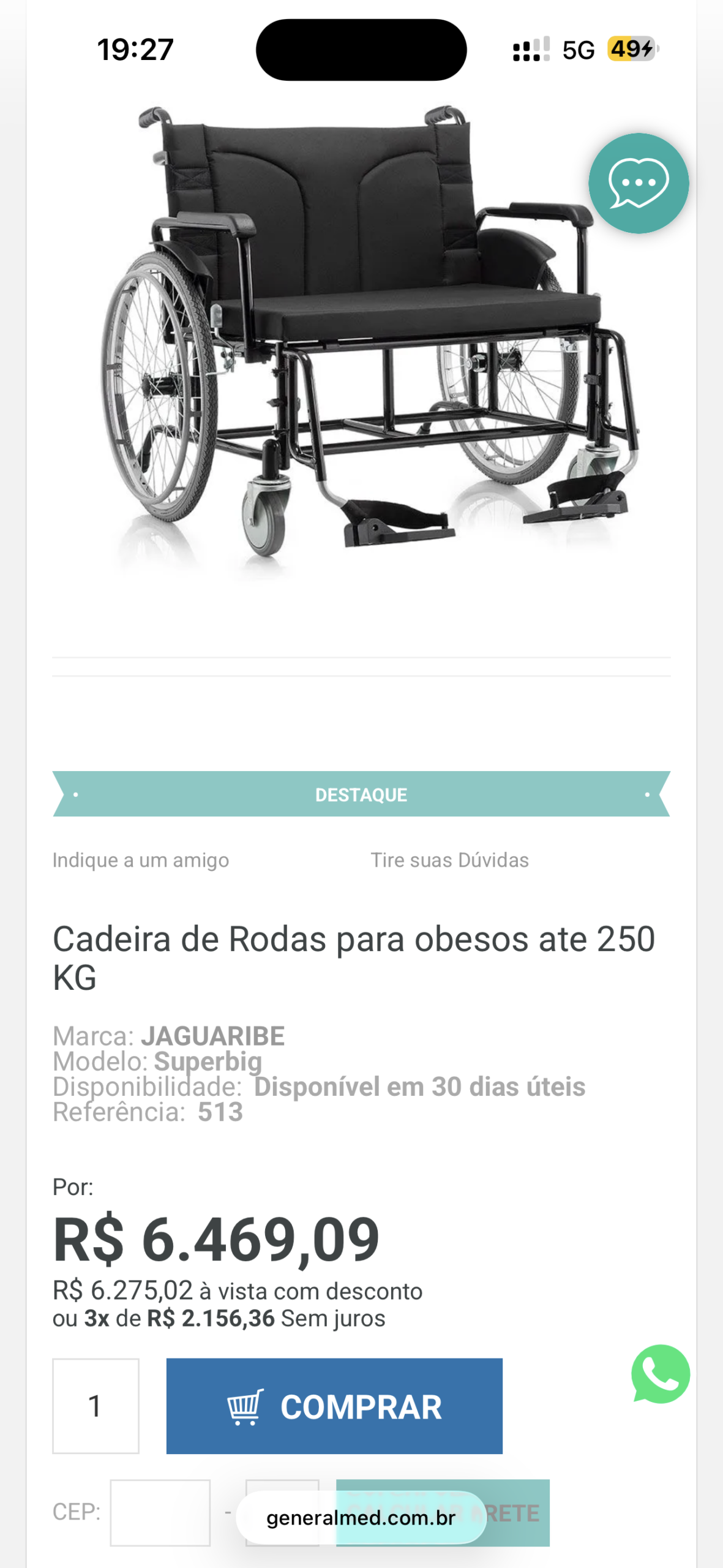 Cadeira de rodas manual