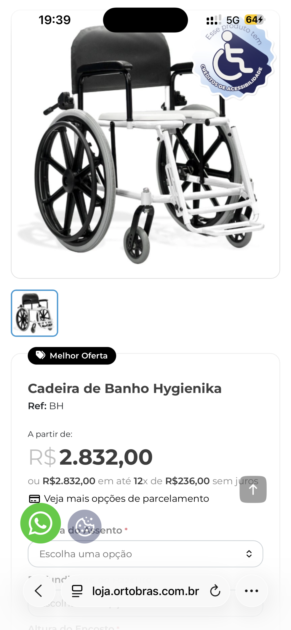 Cadeira de banho